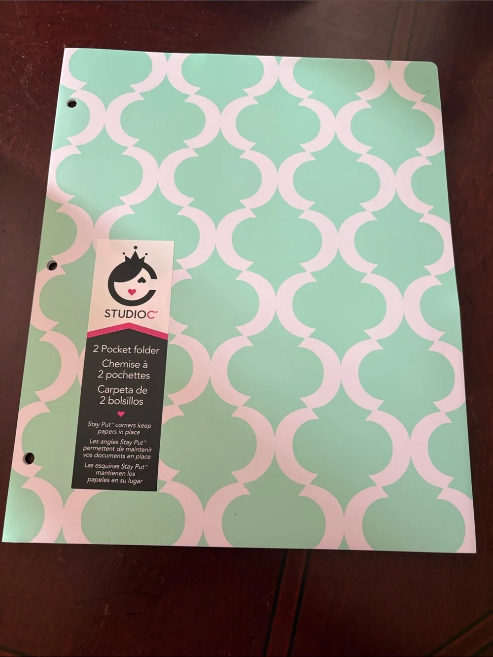 Studio C Patterned 2-Pocket Folders - Blue, Pink, Mint, the Pattern Play Coll.